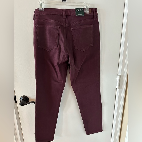 NWT - Lauren Ralph Lauren Red Wash Piper Skinny Ankle Pants - Picture 12 of 12